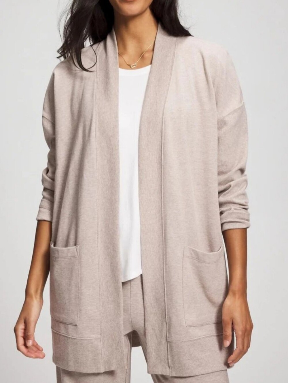 Soma Weekend Soft Cream Open Front Cardigan